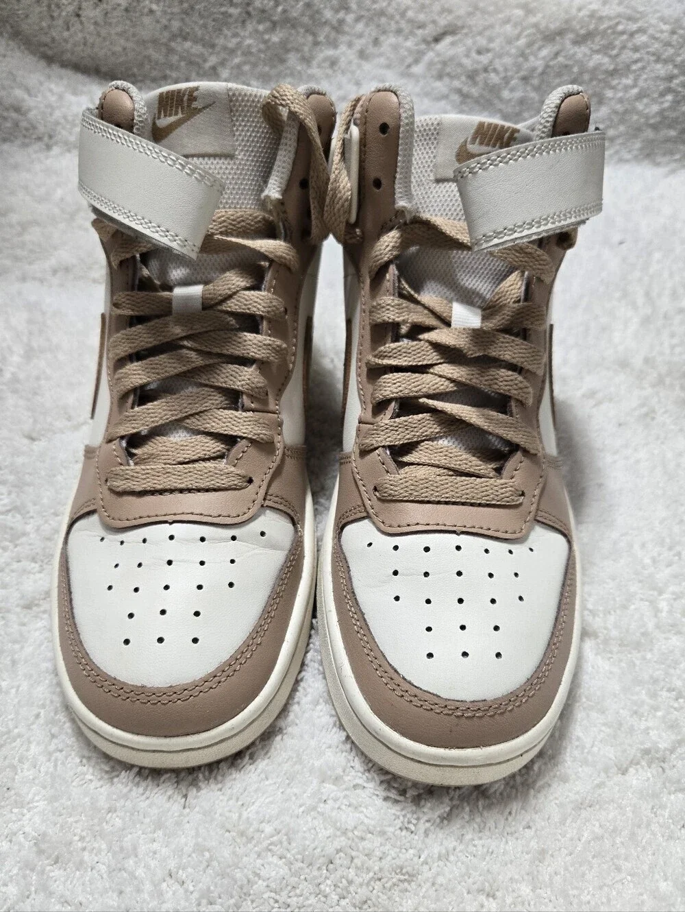 Nike Court Borough Mid 2 GS Pale Ivory Kids Youth Casual Shoes CD7782-125 Sz 5